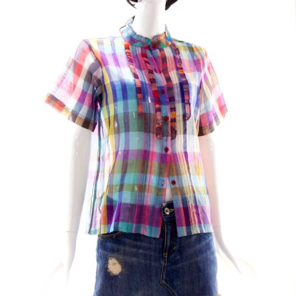 VTG 70's Rare ZODIAC India Cotton Gauze Blouse